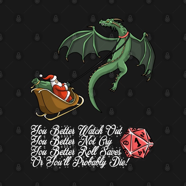 Christmas Jingle Santa Funny Dungeons And Dragons DND D20 Lover by Bingeprints