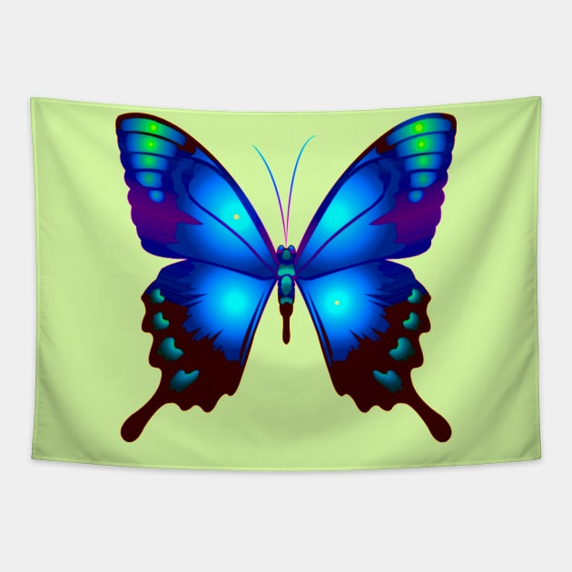 Morpho Butterfly in Royal Blue Colors Tapestry by Nisuris Art