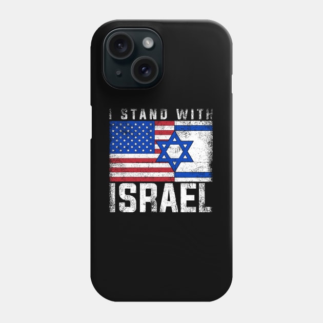 I Stand With Israel US Flag Retro Israeli Phone Case by shirtsyoulike