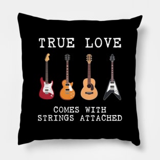 Guitarist True Love Strings Attached Guitar Player Music Fan Pillow