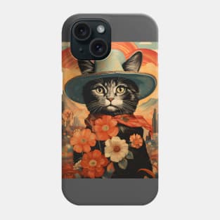 Retro Vintage Cowboy Kitty Cat - Whiskered Wild West Adventure Phone Case