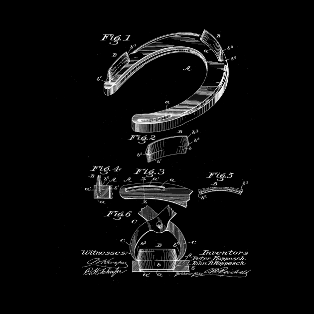 Horse Shoe Vintage Patent Drawing by TheYoungDesigns