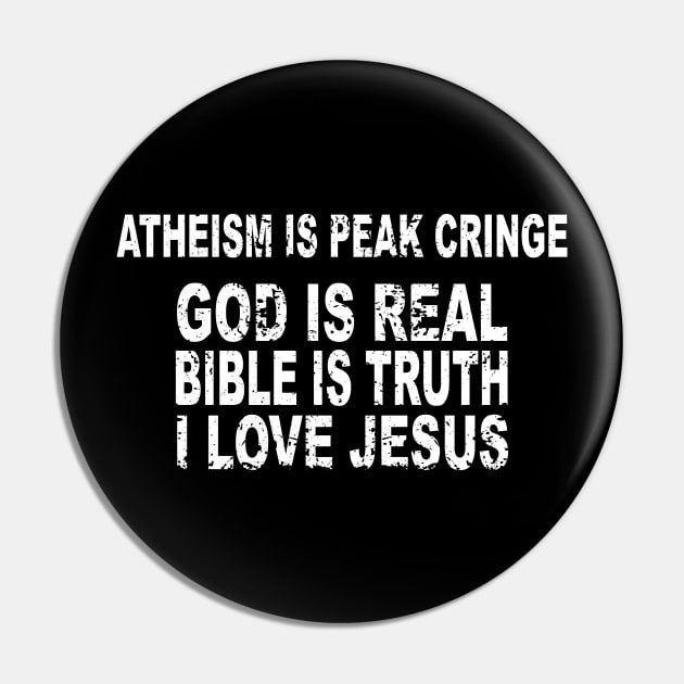 God Is Real Bible Is Truth I Love Jesus Pin by ZimBom Designer