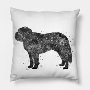 St Bernard dog  black and white Pillow