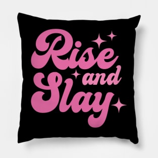 Preppy Girl Rise and Slay Pillow