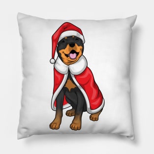 Rottweiler Christmas Santa hat Pillow