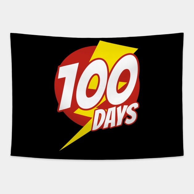 100 Days of School Superhero Edition Tapestry by isstgeschichte