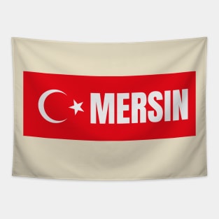 Mersin City in Turkish Flag Tapestry