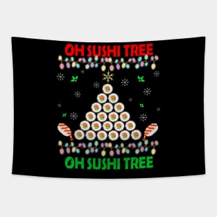 Oh Sushi Tree Funny Food Sushi Lover Christmas Gift Tapestry