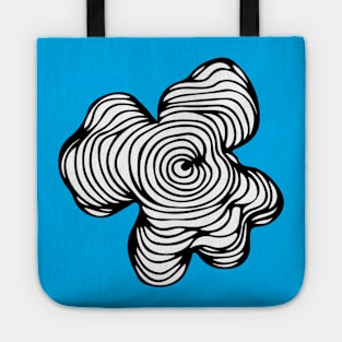 Tree Rings: Black and White Topography Contour Line Art Graphic Wood Pattern Tote