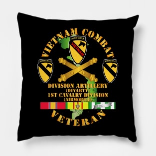 Vietnam Combat Cavalry Veteran w  DIVARTY - 1st Cav Div Pillow