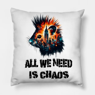 Punk Hamster | Chaos Hamster | Fuck the System | Riot Hamster Pillow