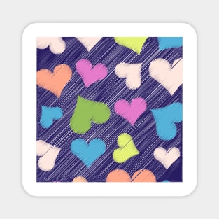 Scribble hearts pattern Magnet