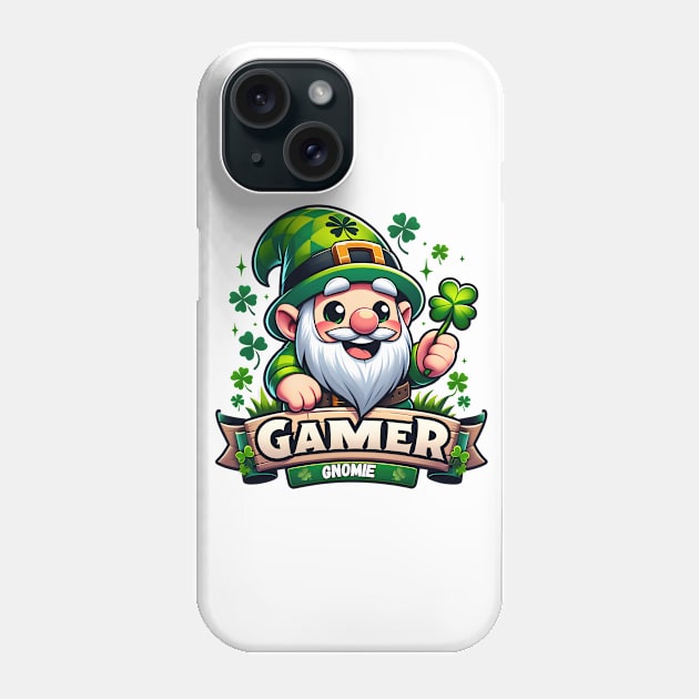 Gamer Gnomie - St. Patrick's Day Gnome Phone Case by Luvleigh