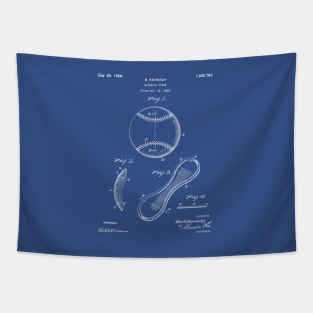 Baseball Patent - Softball Art - Blueprint Tapestry