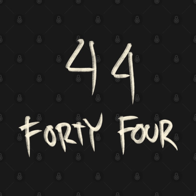 Hand Drawn Letter Number 44 Forty Four by Saestu Mbathi