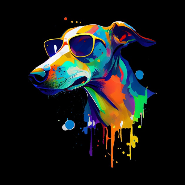 Colourful Cool Greyhound Dog with Sunglasses by MLArtifex