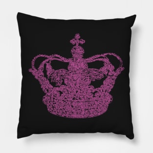 Pink Queen Crown Minimalism Pattern Pillow