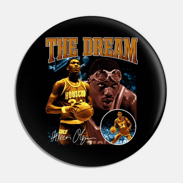 Hakeem Olajuwon The Dream Basketball Legend Signature Vintage Retro 80s 90s Bootleg Rap Style Pin by CarDE