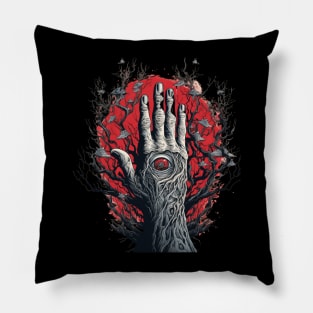 Hand-Eye Tree of Life Eye of Nature's Vigil Pillow