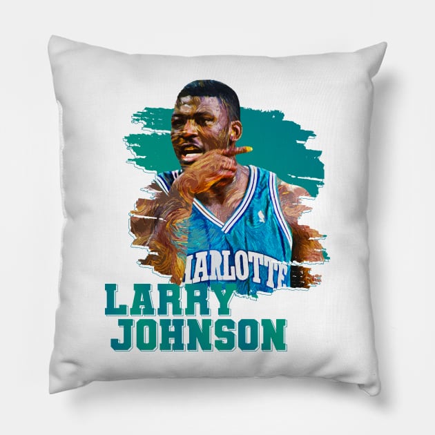 Larry johnson | charlotte hornets Pillow by Aloenalone