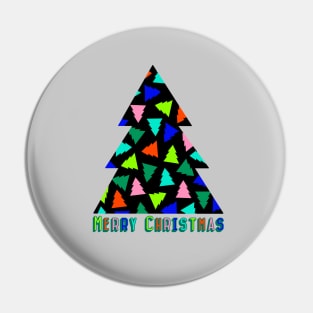 Christmas Tree Pattern in Bright Colours Pin