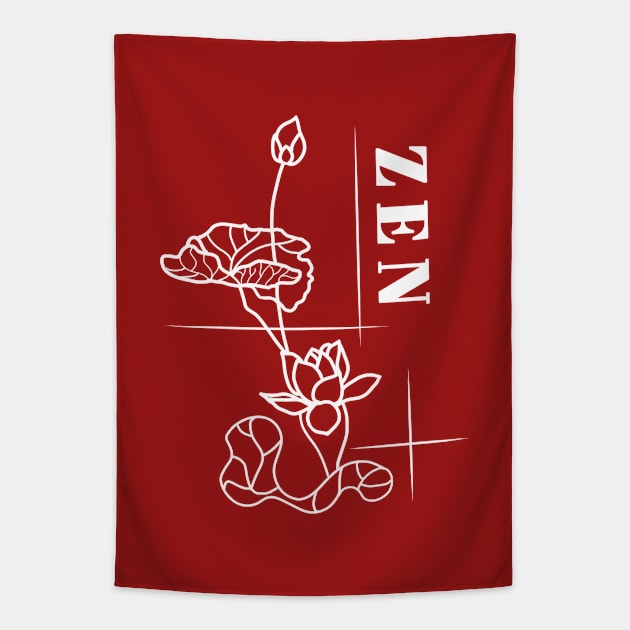 Zen Lotus Meditation Tapestry by DesignTree