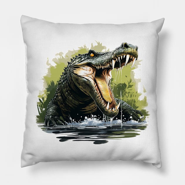 crocodile Pillow by sample the dragon