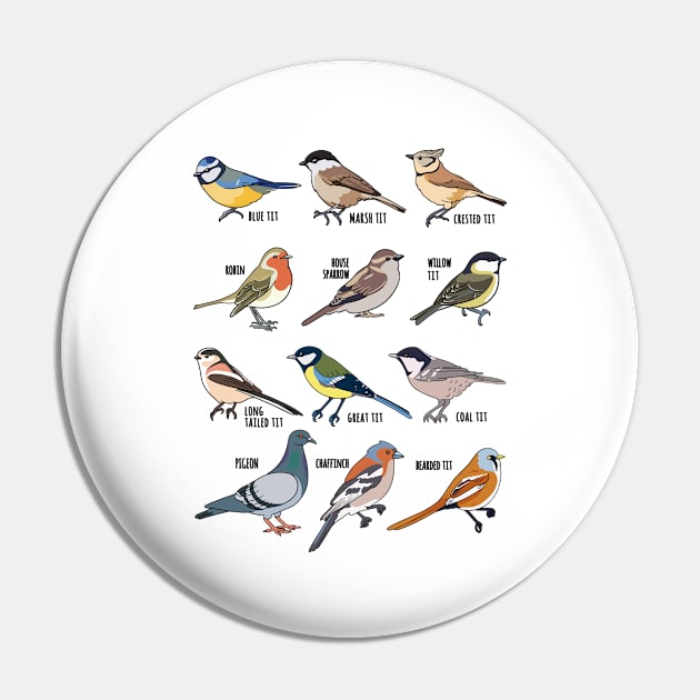 Birdwatching Birder Gift Wildlife Birds Pin by qwertydesigns