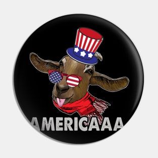 4th of July Funny T-Shirt Patriotic Shirt Sunglasses Goat Pin