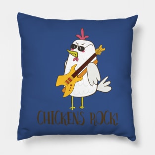 Chickens Rock! Funny Cute Chicken Pillow