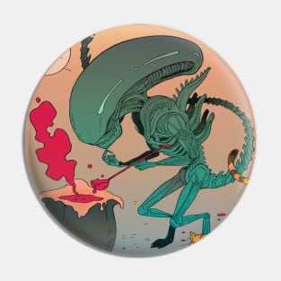 alien & cat Pin