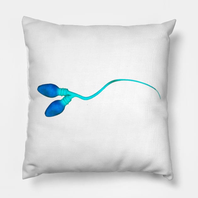 Double Headed Abnormal Human Sperm Pillow by labstud