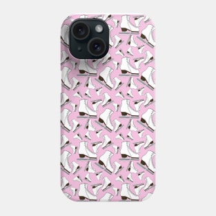 Figure Skates on Pirouette Pink Background Design Phone Case