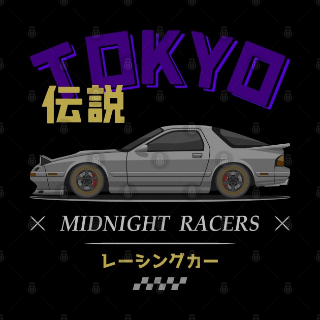 Midnight Racer Silver FC3S RX7 JDM by GoldenTuners