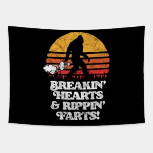 Sasquatch Breakin Hearts Rippin Farts Funny Bigfoot Sun Tapestry