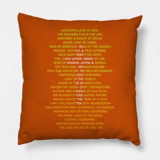 Names of Jesus - back of Tshirt Pillow