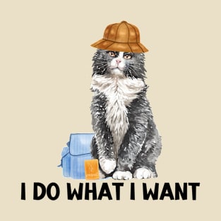 I DO WHAT I WANT | Girl Cat | Baby Cat | Cartoon Cat | Cat Man T-Shirt