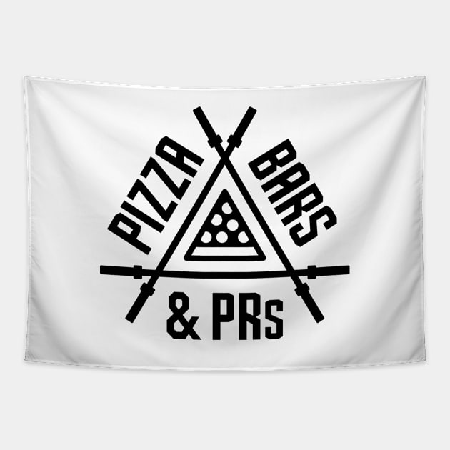 Pizza, Bars and PRs Fitness Triangle v2 Tapestry by brogressproject