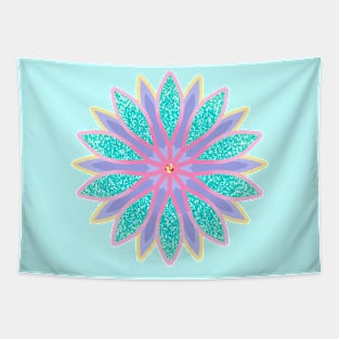 Pastel flower mandala art Tapestry