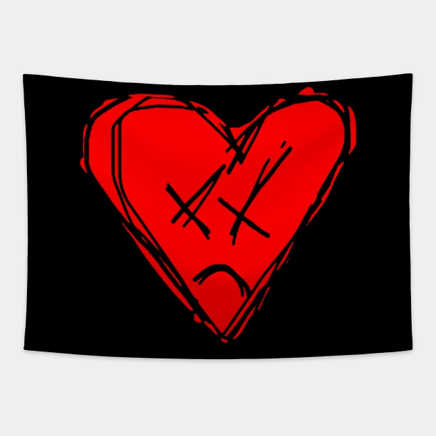 Emo Heart Tapestry by TeeNoir