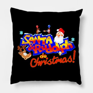 Santa and Rudolph do Christmas Pillow