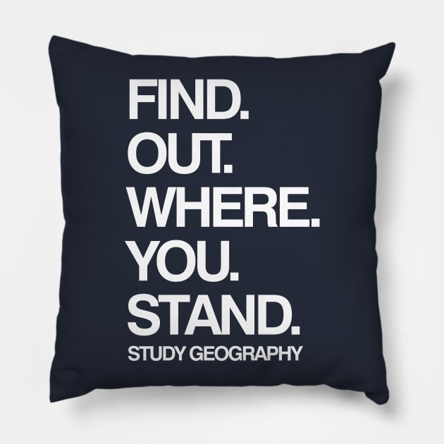 Study Geography Funny School Subject Pillow by Barthol Graphics
