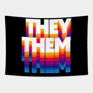 They/Them Pronouns --- Retro Style Design Tapestry