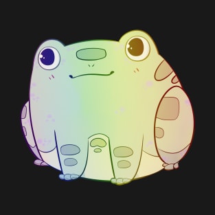 Chibi Frog Sitting - Pastel Rainbow T-Shirt