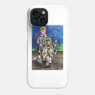 Retro Scooter, Classic Scooter, Scooterist, Scootering, Scooter Rider, Mod Art Phone Case