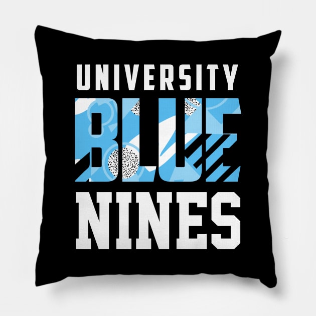 University Blue Nines Pillow by funandgames