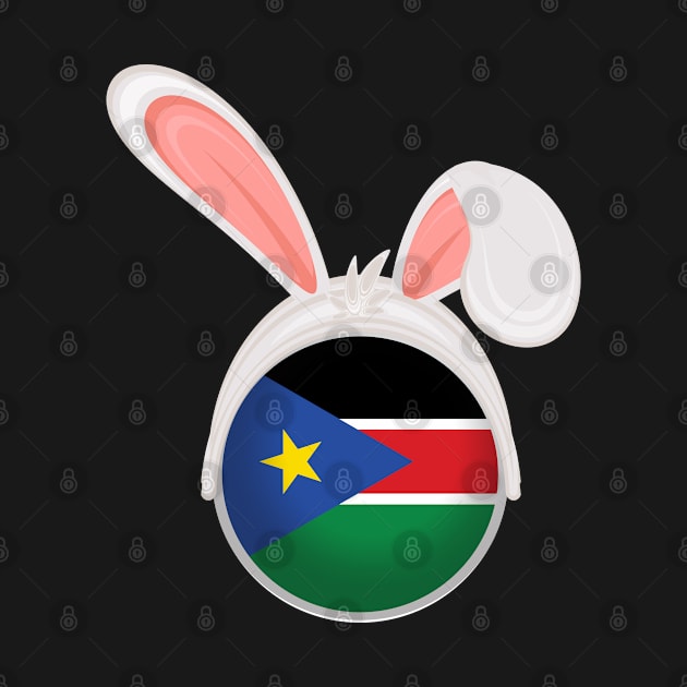 happy easter South Sudan bunny ears flag cute designs by D_designs