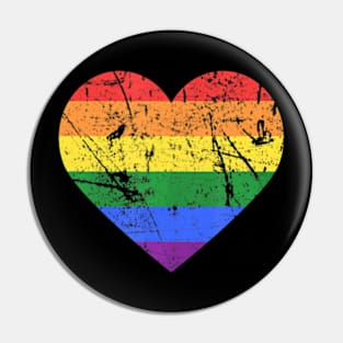 Gay & Lesbian LGBT Pride Love Flag Heart Pin