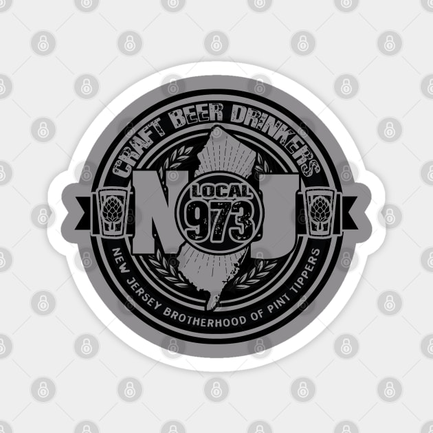 NJ CRAFT BEER DRINK LOCAL 973 Magnet by ATOMIC PASSION